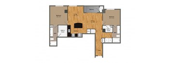 B1 floor plan at Dominion Post Oak in Houston, TX
