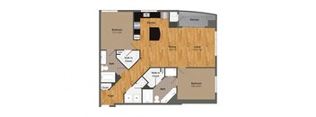B2 floor plan at Dominion Post Oak in Houston, TX