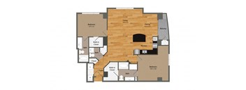 B3 floor plan at Dominion Post Oak in Houston, TX