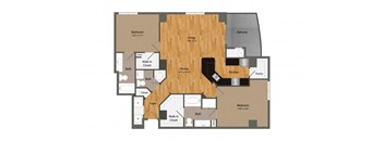 B4 floor plan at Dominion Post Oak in Houston, TX