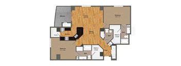B5 floor plan at Dominion Post Oak in Houston, TX