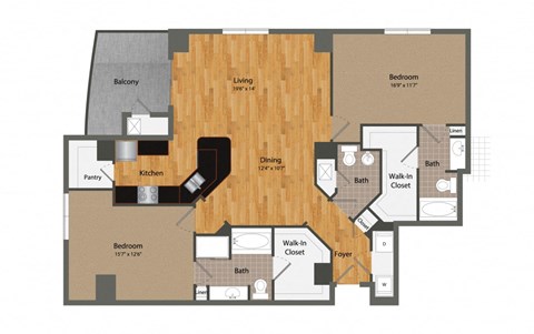 B5 floor plan at Dominion Post Oak in Houston, TX