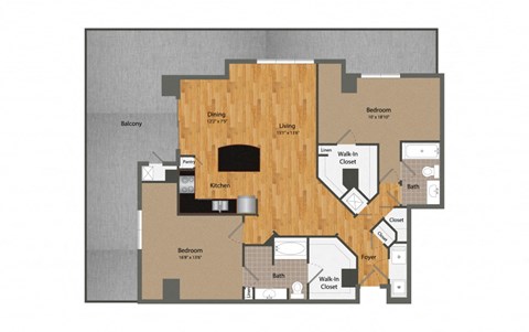 B6 floor plan at Dominion Post Oak in Houston, TX
