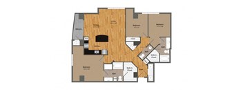 C1 floor plan at Dominion Post Oak in Houston, TX