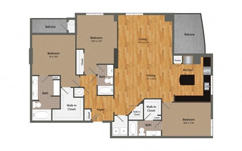 C2 floor plan at Dominion Post Oak in Houston, TXe most recent information