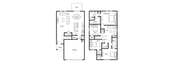 Douglas - 4 Bedroom 2,5 Bath 2,121 Sq. Ft. Floor Plan at Beacon at Meridian, San Antonio, 78245