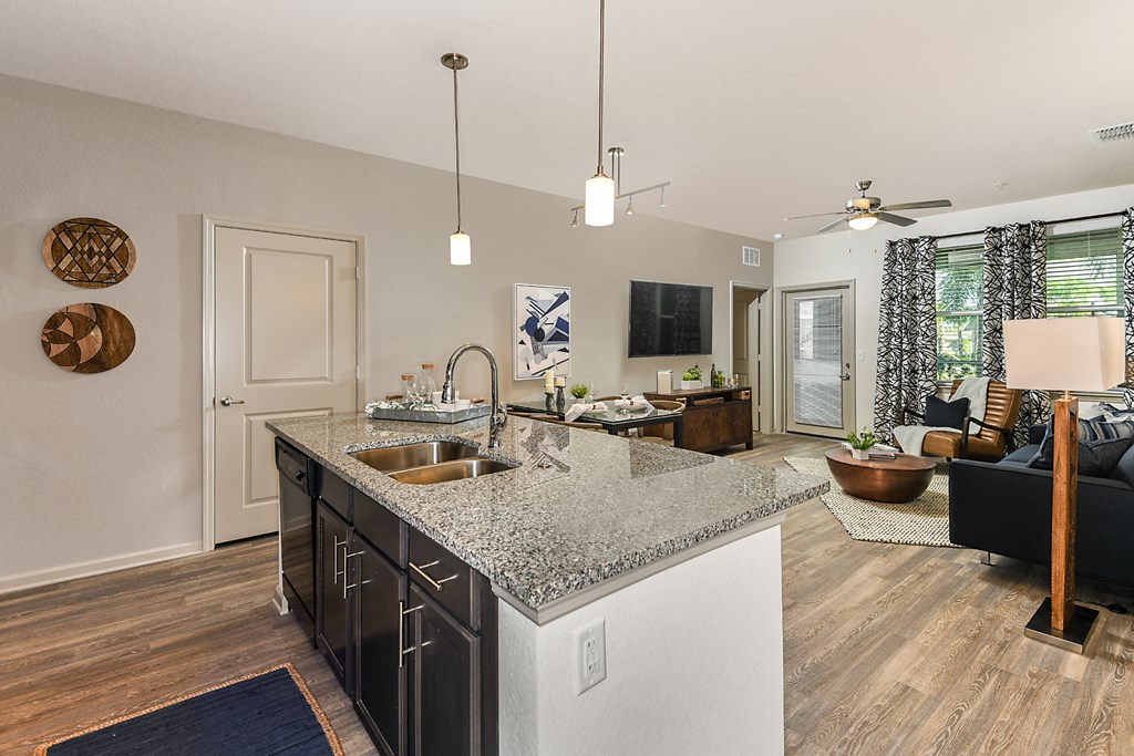 Model Kitchen 2 at  Dunedin Commons Apartment Homes in Dunedin, Florida, FL