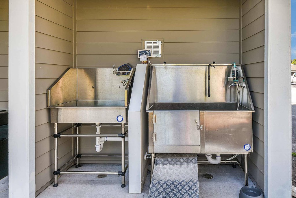 Pet washing station to keep your furry friends clean at Dunedin Commons Apartments in Dunedin FL