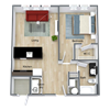 A1 Floor Plan at Dunedin Commons Apartment Homes in Dunedin, Florida, FL