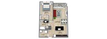 Areca Floor Plan at  Dunedin Commons Apartment Homes in Dunedin, Florida, FL