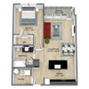Areca Floor Plan at Dunedin Commons Apartment Homes in Dunedin, Florida, FL