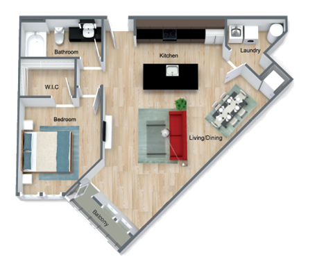 Canary Floor Plan at  Dunedin Commons Apartment Homes in Dunedin, Florida, FL