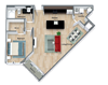 Canary Floor Plan at Dunedin Commons Apartment Homes in Dunedin, Florida, FL