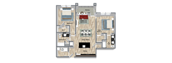 Coconut Floor Plan at  Dunedin Commons Apartment Homes in Dunedin, Florida, FL
