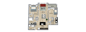 Foxtail Floor Plan at  Dunedin Commons Apartment Homes in Dunedin, Florida, FL