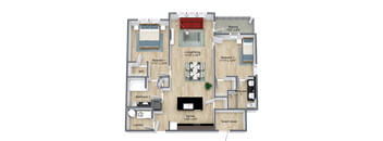 Foxtail Floor Plan at  Dunedin Commons Apartment Homes in Dunedin, Florida, FL