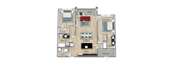 Queen Floor Plan at  Dunedin Commons Apartment Homes in Dunedin, Florida, FL