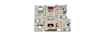 Royal Floor Plan at  Dunedin Commons Apartment Homes in Dunedin, Florida, FL