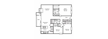 C2B Floor Plan at Dunwoody Pointe Apartments in Sandy Springs, Georgia, GA