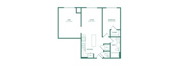 A1 with Den Floor Plan | Epoch on Eagle | Apartments in Denton, TX