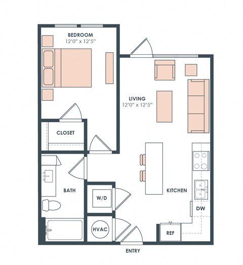 A1 floor plan at Era Apartment in Denton, TX