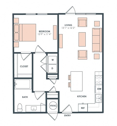 A3-1 floor plan at Era Apartment in Denton, TX