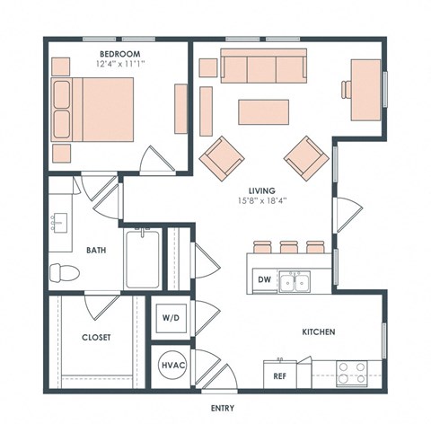 A4 floor plan at Era Apartment in Denton, TX