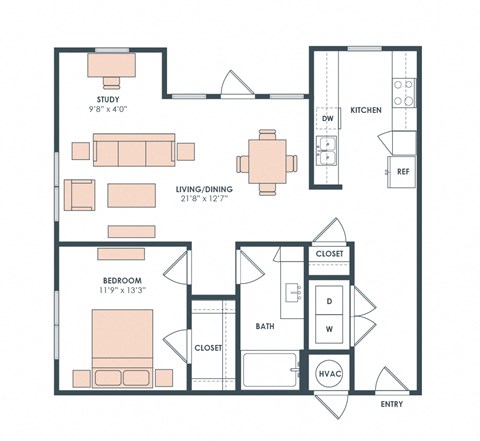 A8 floor plan at Era Apartment in Denton, TX