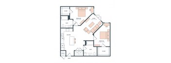 B4 floor plan at Era Apartment in Denton, TX