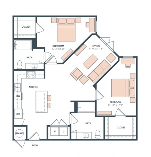 B4 floor plan at Era Apartment in Denton, TX