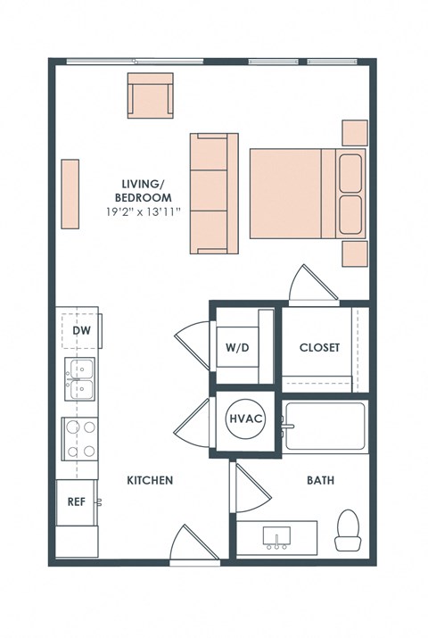S1-1 floor plan at Era Apartment in Denton, TX