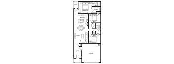 Elm - 3 Bedroom 2 Bath 1,401 Sq. Ft. Floor Plan  at Beacon at Meridian, San Antonio, TX 78245