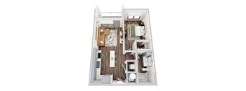 A1-1, 1Bed/1Bath, 664 sq. ft. at the Epoch on Eagle Apartments in Denton, TX