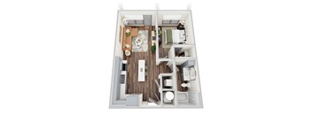 A1-2, 1Bed/1Bath, 667 sq. ft. at the Epoch on Eagle Apartments in Denton, TX
