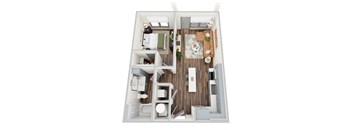 A1-3, 1Bed/1Bath, 716 sq. ft. at the Epoch on Eagle Apartments in Denton, TX