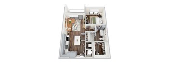 A2, 1Bed/1Bath, 671 sq. ft. at the Epoch on Eagle Apartments in Denton, TX
