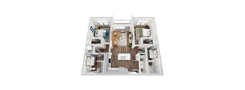 B1, 2Bed/2Bath, 966 sq. ft. at the Epoch on Eagle Apartments in Denton, TX