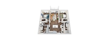 B1-2, 2Bed/2Bath, 1018 sq. ft. at the Epoch on Eagle Apartments in Denton, TX