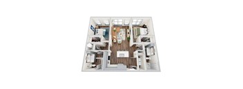B1-4, 2Bed/2Bath, 1019 sq. ft. at the Epoch on Eagle Apartments in Denton, TX