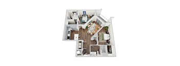 B3, 2Bed/2Bath, 1073 sq. ft. at the Epoch on Eagle Apartments in Denton, TX