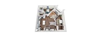 B5, 2Bed/2Bath, 1177 sq. ft. at the Epoch on Eagle Apartments in Denton, TX