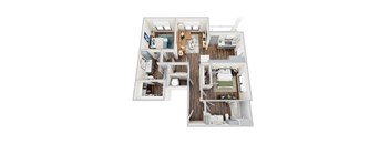 B6, 2Bed/2Bath, 1048 sq. ft. at the Epoch on Eagle Apartments in Denton, TX