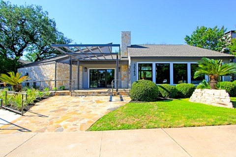 a house with an awning in front of it