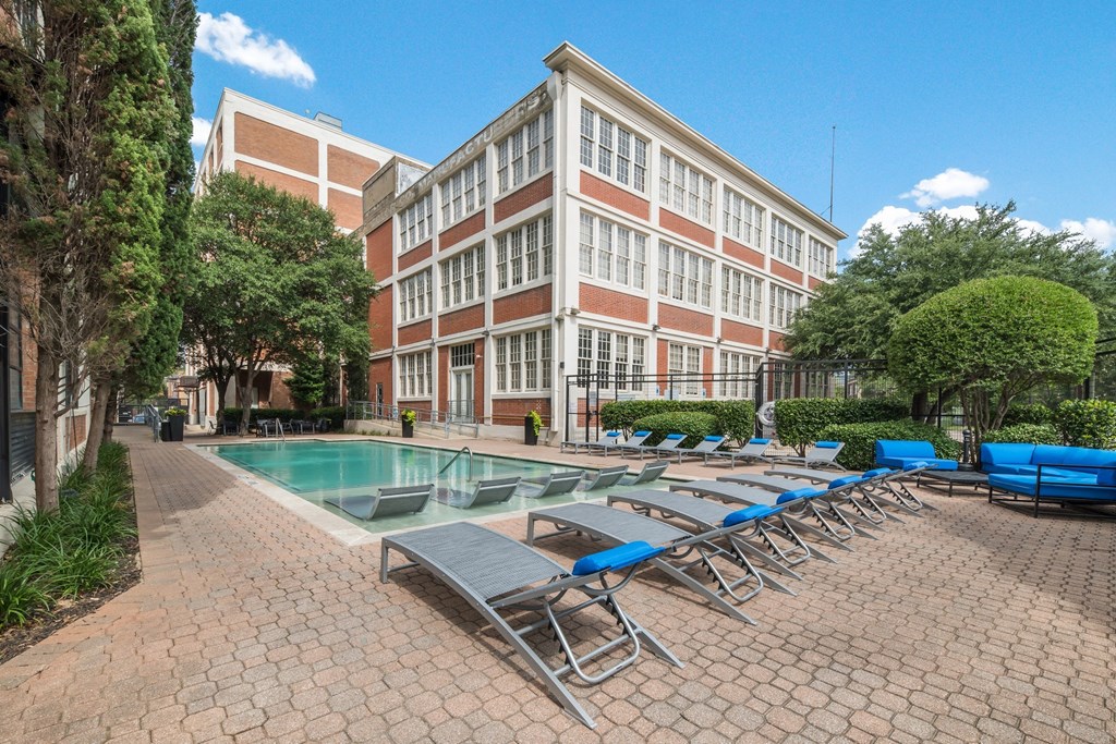 Pool Seating at Futura Lofts - Deep Ellum Lofts, Dallas, Texas, TX