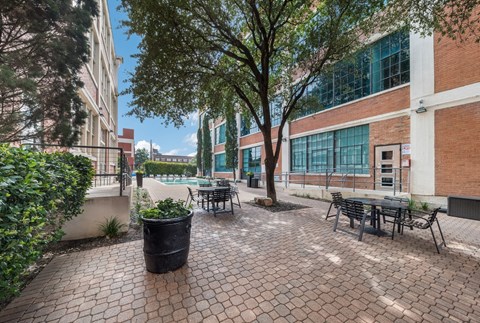 Poolside Seating at Futura Lofts - Deep Ellum Lofts, Dallas, Texas, TX