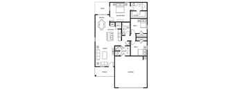 Fig - 3 Bedroom 2 Bath 1,212 Sq. Ft. Floor Plan at Beacon at Meridian, San Antonio, TX