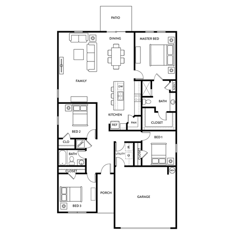 Fir - 4 Bedroom 2 Bath 1,827 Sq. Ft. Floor Plan at Beacon at Vine Creek, Texas, 78660