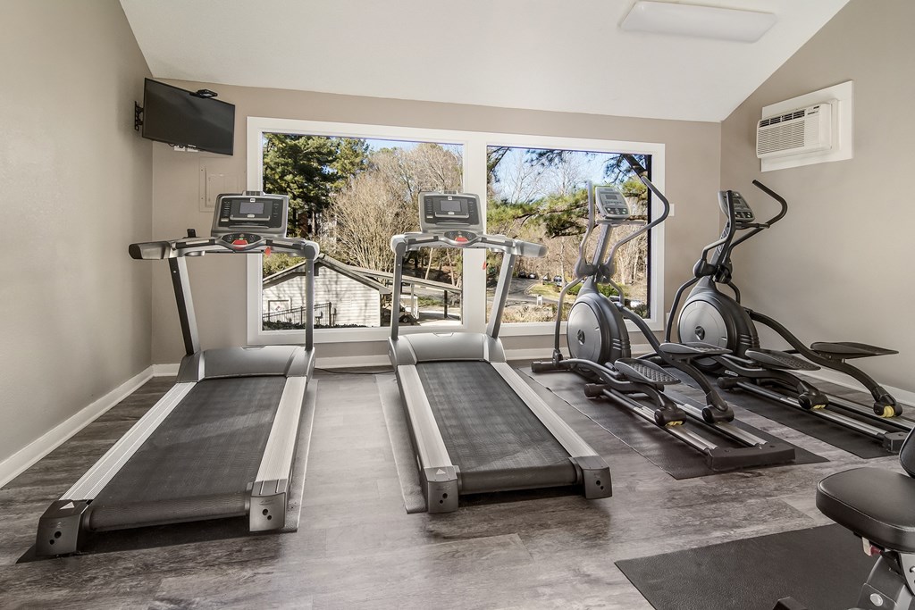 Fitness Center at Poplar Place Apartments in Carrboro, NC