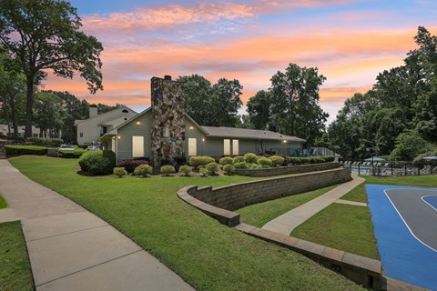 A leasing office new to a pool and basketball court at Gwinnett Square Apartments in Duluth, GA