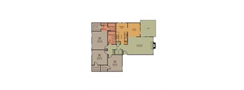 Gatlinburg floor plan of Pavilion Apartment in Arlington, TX